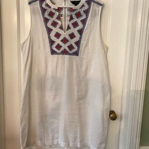 J. Crew linen embroidered shift dress size  XL